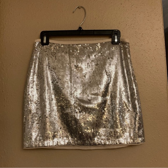 Silver Sequin Mini Skirt FINAL PRICE - Picture 4 of 8